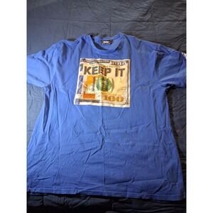 Super Massive T-Shirt Mens 3X Blue Graphic Kepp‎ It 100 Cotton Short Sleeve